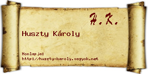 Huszty Károly névjegykártya