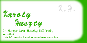 karoly huszty business card